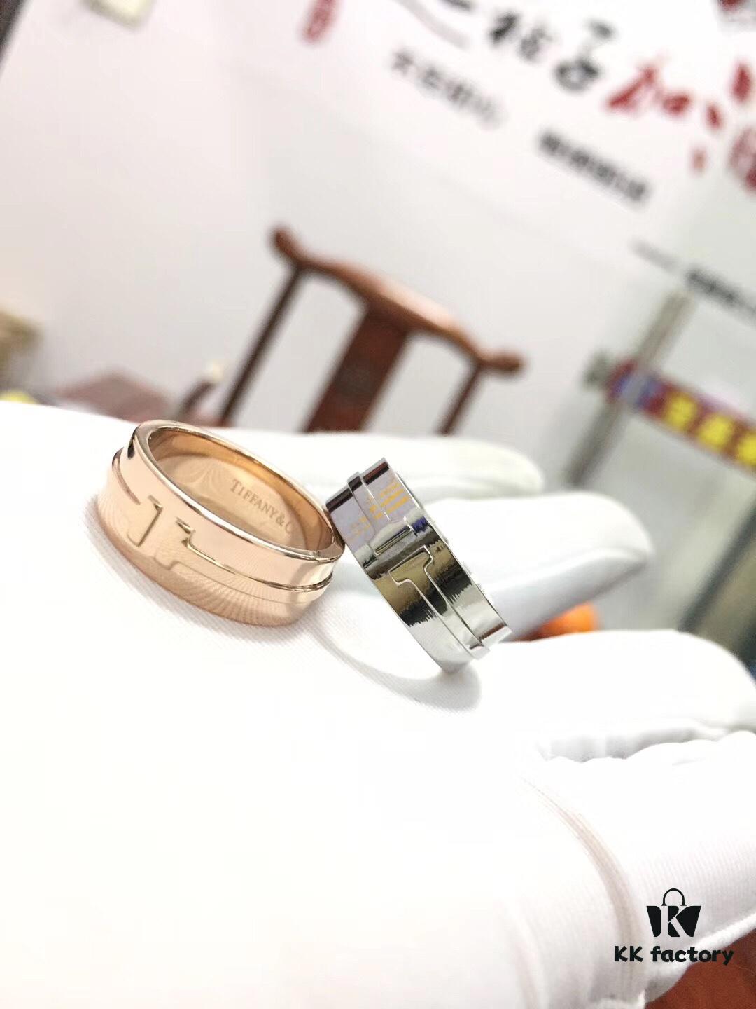 Tiffany Double T Ring, 925 Sterling Silver with High-Carbon Diamond, Platinum and Rose Gold Options, Hypoallergenic, Fade-Resistant