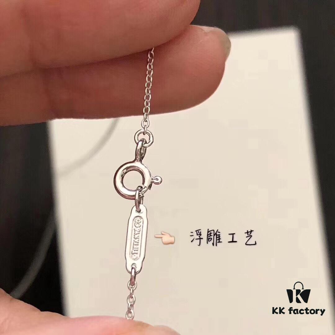 Tiffany Heart Crown Key Original Necklace, Solid Back with Highest-Grade Imported High-Carbon Diamonds, Imported 925 Sterling Silver Plated with 18K Gold, Same Necklace Worn by Yang Mi, Available in Rose Gold and Platinum
