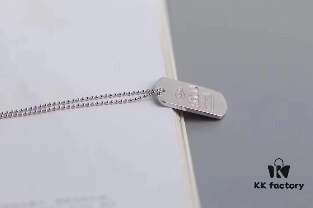 Tiffany 1837 Square Pendant Necklace CNC High Version High-Definition Engraving Premium Quality - Pendant Size: Large, Small