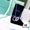 Tiffany Double Ring Necklace with Dual Hoop Pendant Featuring Engraved Founding Year
