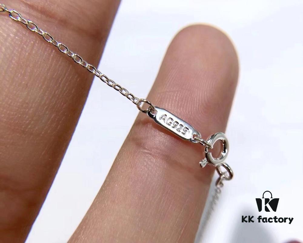 Tiffany Double Ring Necklace with Dual Hoop Pendant Featuring Engraved Founding Year