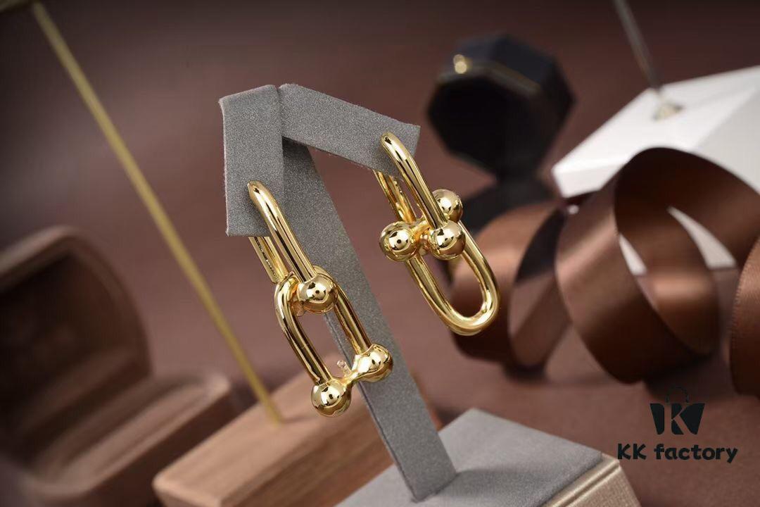 Tiffany & Co. Joint Hoop Earrings, Popular U-Shaped Link Series Inspired by Tiffany HardWear Collection