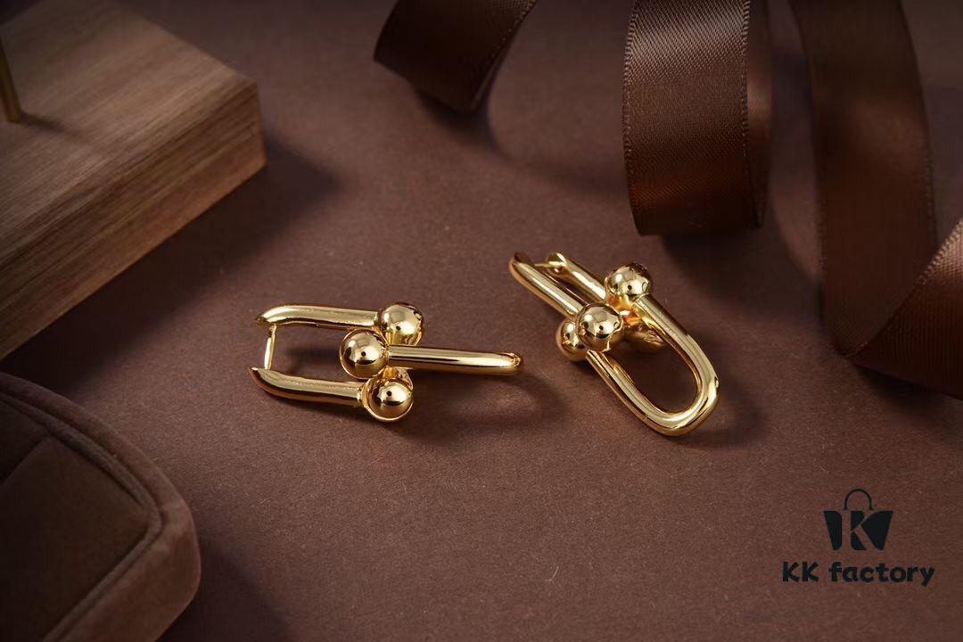 Tiffany & Co. Joint Hoop Earrings, Popular U-Shaped Link Series Inspired by Tiffany HardWear Collection