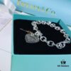 Tiffany Heart-shaped Thick Chain Bracelet with Pin Buckle, High-Definition Engraving Inside and Out, Authentic Detailing