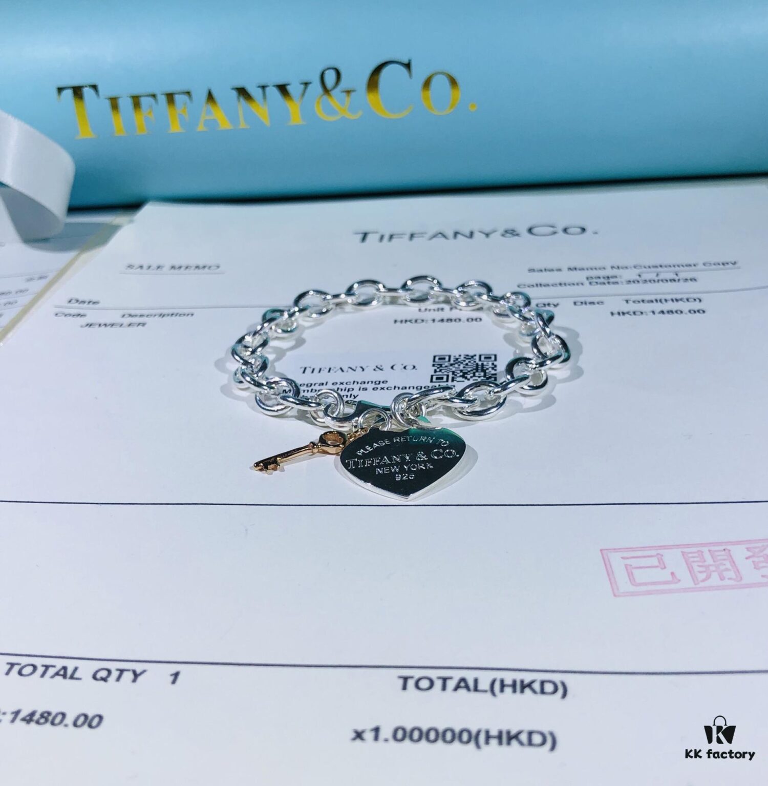 Tiffany Heart-shaped Thick Chain Bracelet with Pin Buckle, High-Definition Engraving Inside and Out, Authentic Detailing
