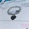 Tiffany Heart-shaped Thick Chain Bracelet with Pin Buckle, High-Definition Engraving Inside and Outside, 1:1 Original Version Replica