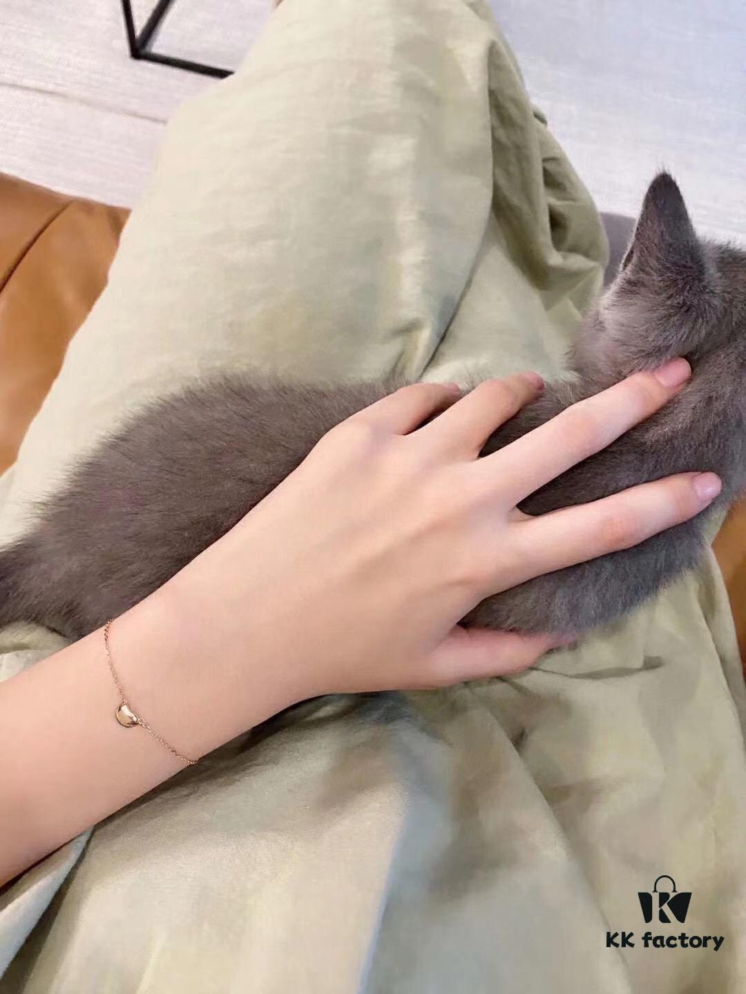 925 Tiffany & Co. Pearl Bracelet, Authentic Sterling Silver 'Love Bean' Design, Double-Sided Wear with Official Logo Stamp