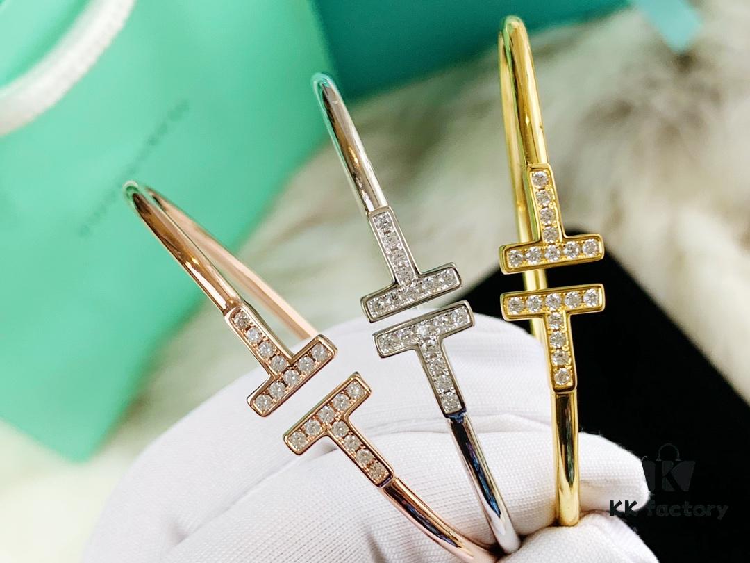 Tiffany & Co. Classic T-Shape Diamond Double-T Bracelet
