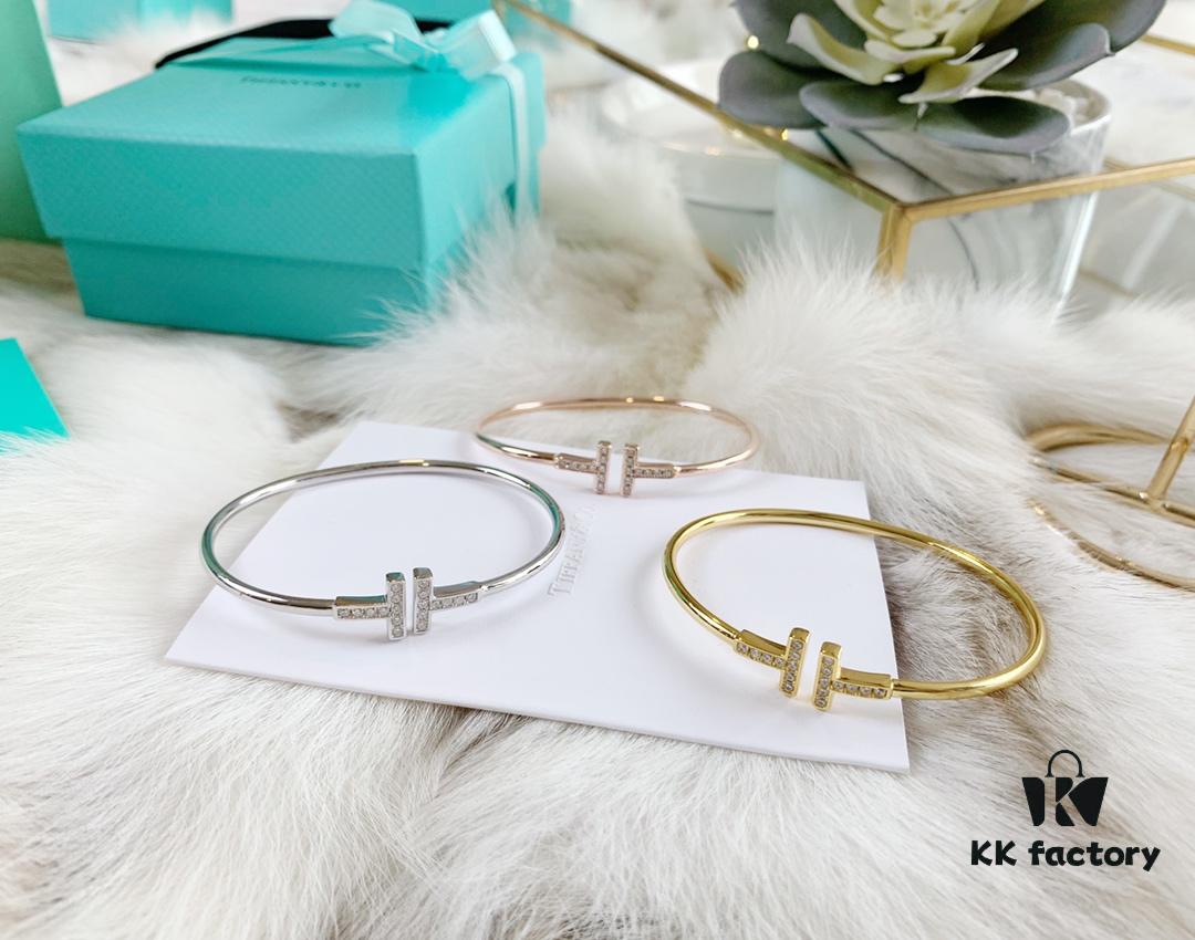 Tiffany & Co. Classic T-Shape Diamond Double-T Bracelet