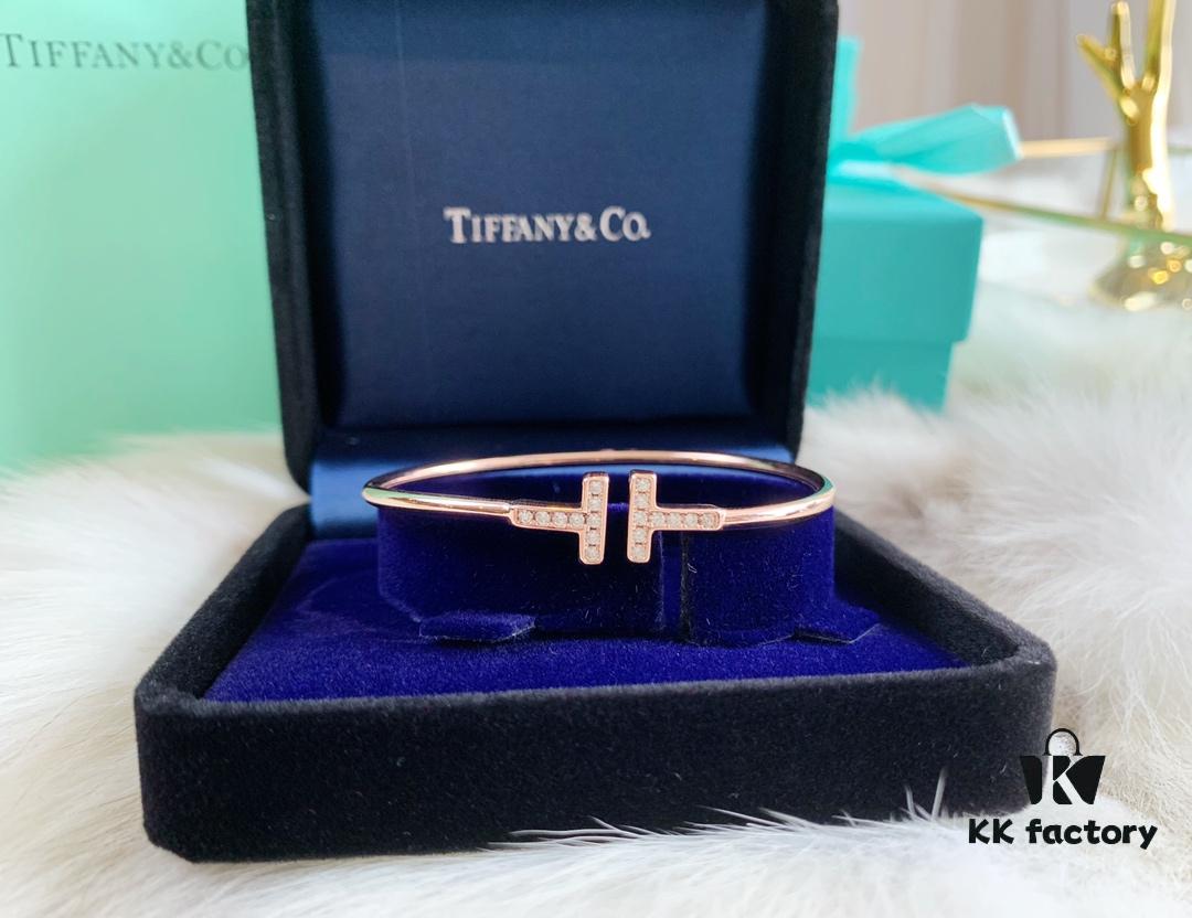 Tiffany & Co. Classic T-Shape Diamond Double-T Bracelet