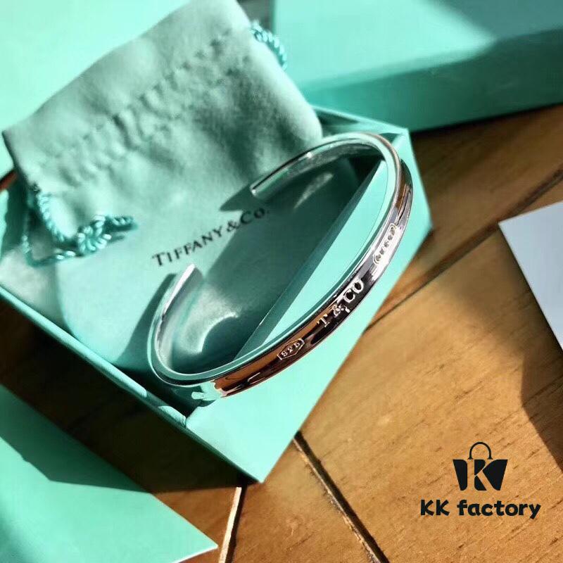 Tiffany & Co 1837 Collection 925 Sterling Silver Narrow Cuff Bracelet