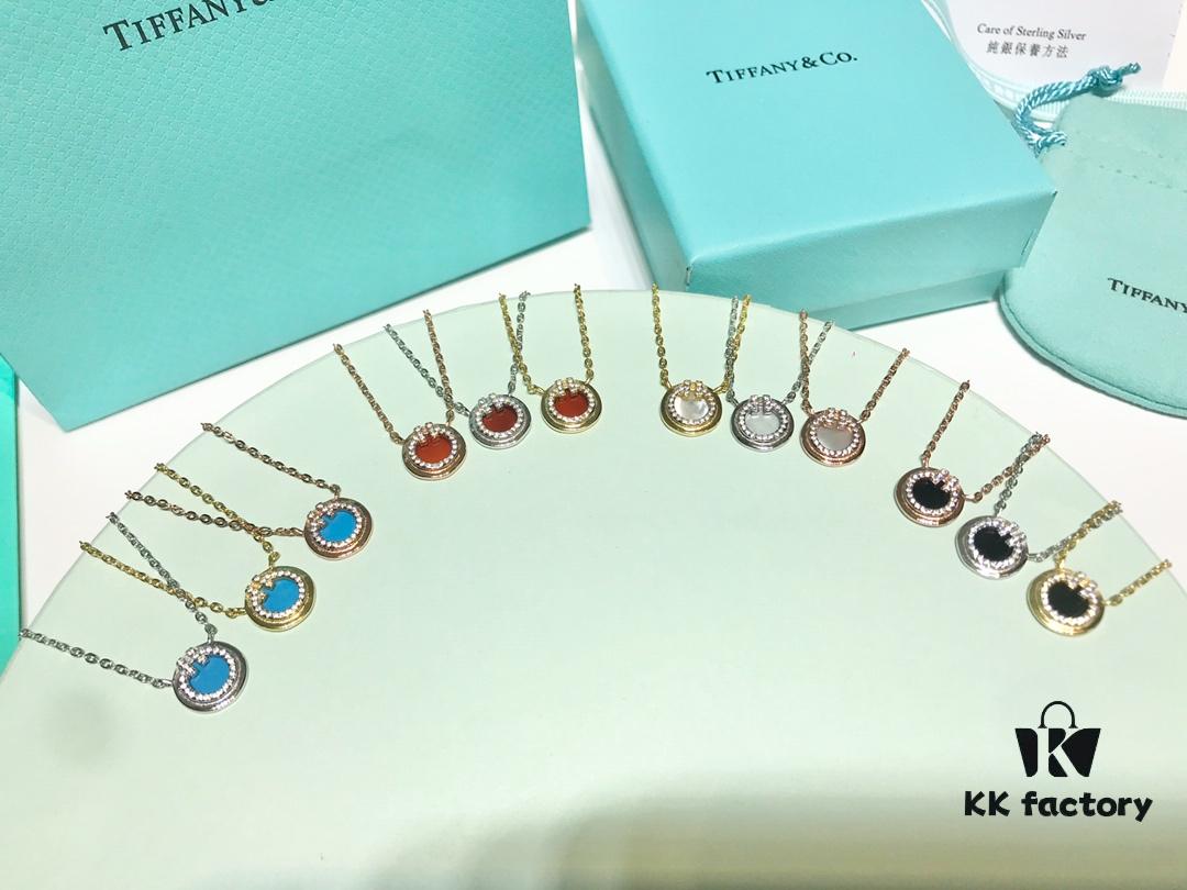 Tiffany & Co. Circle Double T Necklace, Each Color Perfectly Matched, Beautiful! Mini Style ❤️ In Love