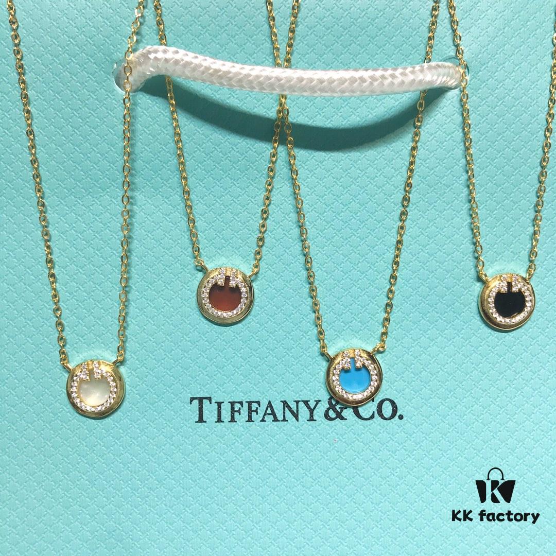 Tiffany & Co. Circle Double T Necklace, Each Color Perfectly Matched, Beautiful! Mini Style ❤️ In Love