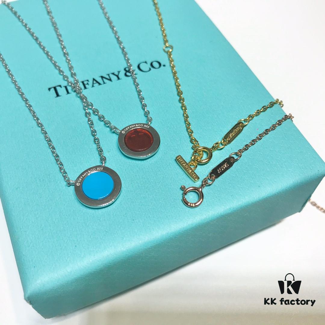 Tiffany & Co. Circle Double T Necklace, Each Color Perfectly Matched, Beautiful! Mini Style ❤️ In Love