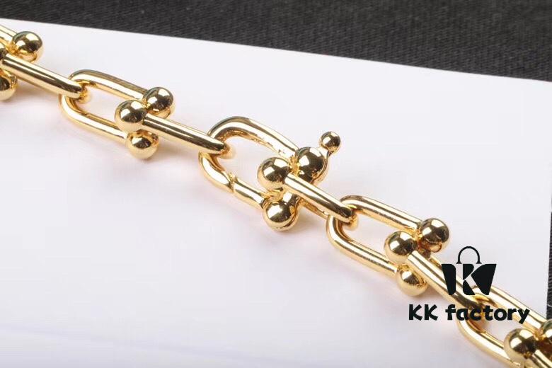 Smooth Bamboo Joint Necklace | Tiffany HardWear Collection Chain Necklace, Titanium Gold-Plated Vacuum Thickened Electroplating, 45cm