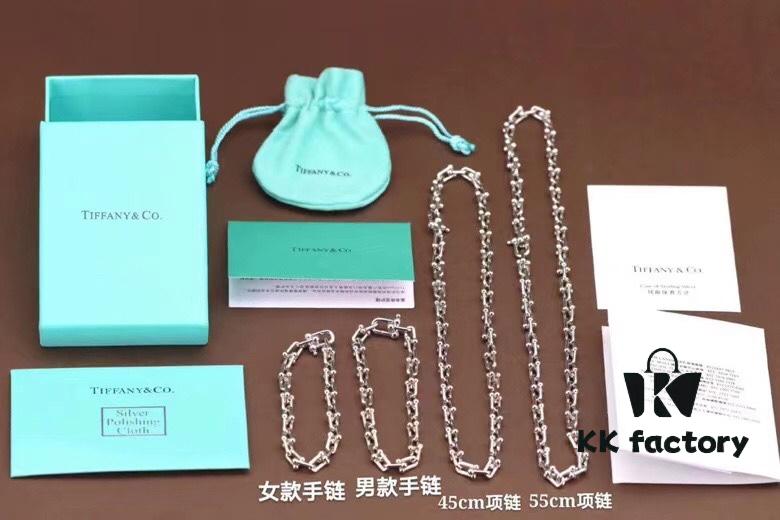 New Arrival 💗 Horseshoe U-Shaped Necklace and Bracelet Set in 925 Silver, Non-Fading! Tiffany & Co. Style Silver U-Clasp Couple Matching Set