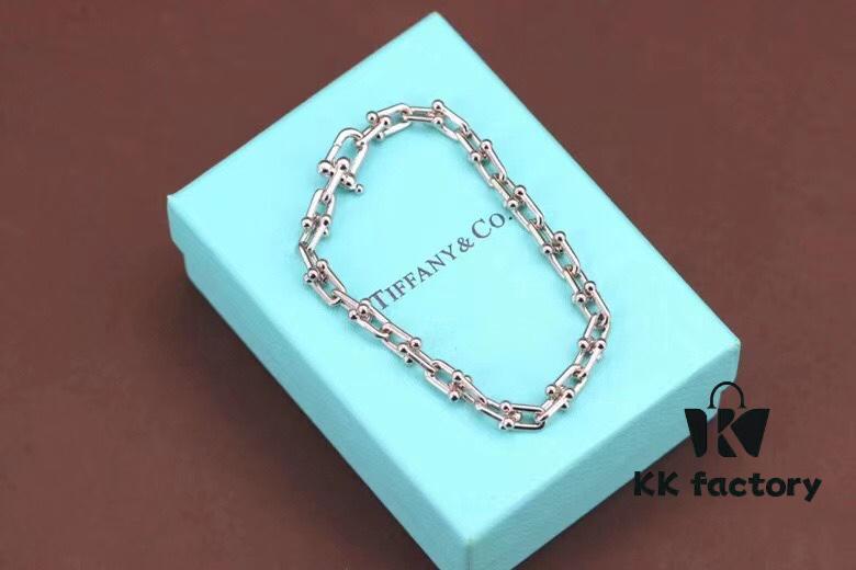 New Arrival 💗 Horseshoe U-Shaped Necklace and Bracelet Set in 925 Silver, Non-Fading! Tiffany & Co. Style Silver U-Clasp Couple Matching Set