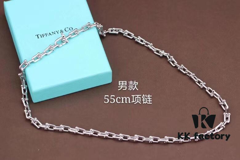 New Arrival 💗 Horseshoe U-Shaped Necklace and Bracelet Set in 925 Silver, Non-Fading! Tiffany & Co. Style Silver U-Clasp Couple Matching Set