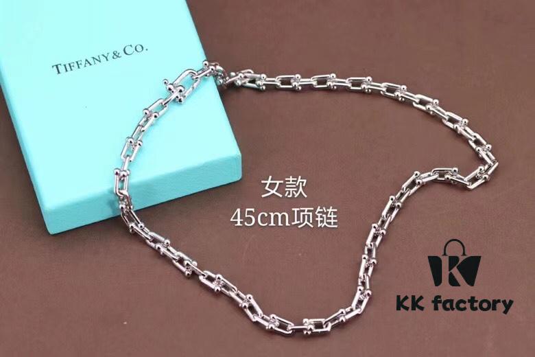 New Arrival 💗 Horseshoe U-Shaped Necklace and Bracelet Set in 925 Silver, Non-Fading! Tiffany & Co. Style Silver U-Clasp Couple Matching Set