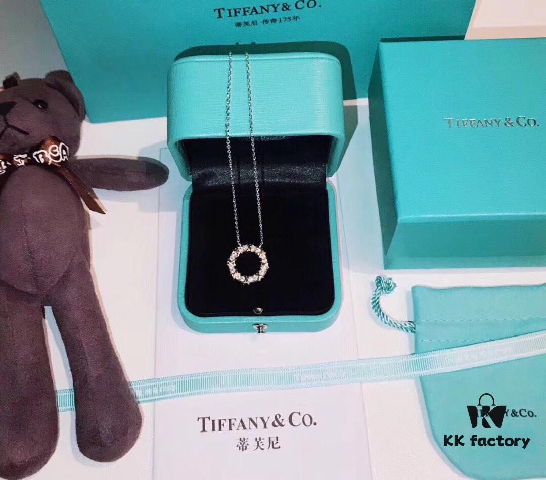 Tiffany Classic Heart Ring Cross Necklace, 925 Sterling Silver Elegant Plated High-End Women's Fashion Jewelry