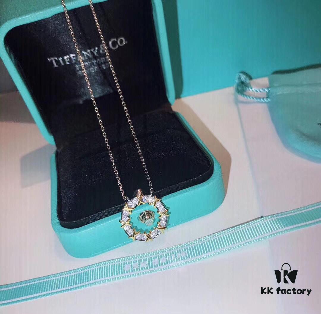 Tiffany Classic Heart Ring Cross Necklace, 925 Sterling Silver Elegant Plated High-End Women's Fashion Jewelry