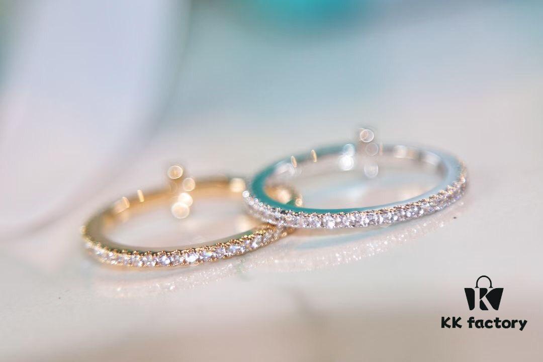 Tiffany & Co. T-Shape Full Diamond Ring in Rose Gold and White Gold