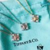 Tiffany & Co. Schlumberger Series Cross Four-Diamond Necklace, Minimalist and Versatile