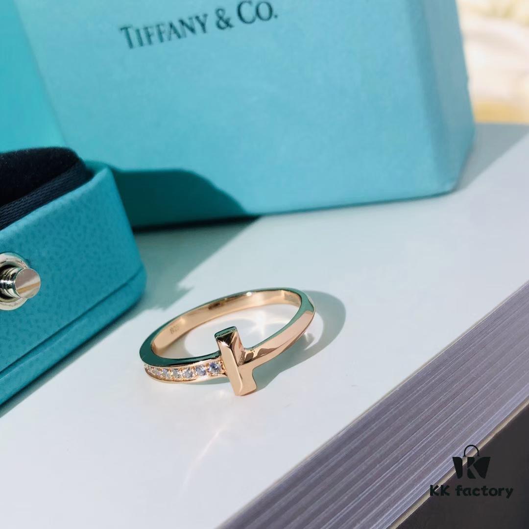 Slim Half-Diamond Ring 👼 This Year's Must-Have Bestseller – Tiffany T1 New Arrival, Premium 925 Sterling Silver Micro-Pave Craftsmanship in Rose Gold and White Gold