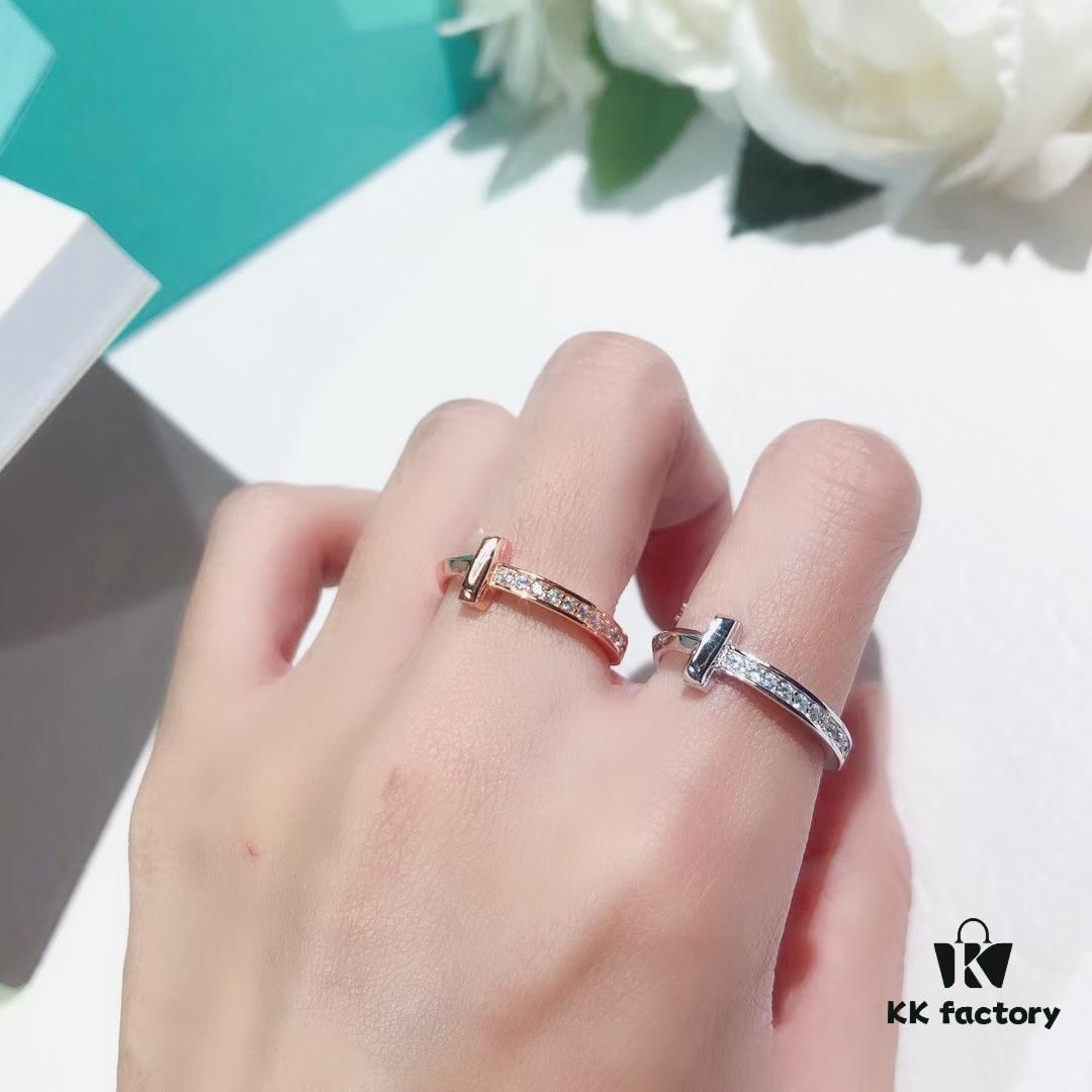 Slim Half-Diamond Ring 👼 This Year's Must-Have Bestseller – Tiffany T1 New Arrival, Premium 925 Sterling Silver Micro-Pave Craftsmanship in Rose Gold and White Gold