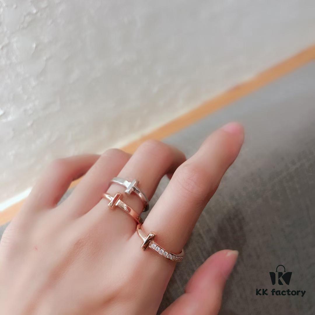 Slim Half-Diamond Ring 👼 This Year's Must-Have Bestseller – Tiffany T1 New Arrival, Premium 925 Sterling Silver Micro-Pave Craftsmanship in Rose Gold and White Gold