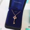Limited Edition Valentine's Gift 🎁 Tiffany & Co. Pink Sapphire Rose Gold Key Necklace - 1:1 Precision Craft Version