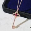 Limited Edition Valentine's Gift 🎁 Tiffany & Co. Pink Sapphire Rose Gold Key Necklace - 1:1 Precision Craft Version