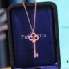 Limited Edition Valentine's Gift 🎁 Tiffany & Co. Pink Sapphire Rose Gold Key Necklace - 1:1 Precision Craft Version