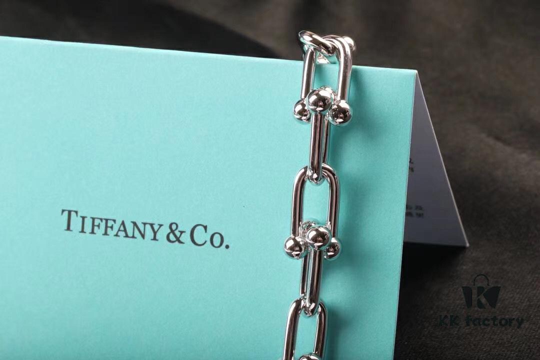 Smooth Bamboo Joint Bracelet - Tiffany-style Link Bracelet, Titanium Material with Vacuum Thick Electroplating in White Gold, Unisex Wear, HardWear Series Combining Elegance and Edginess