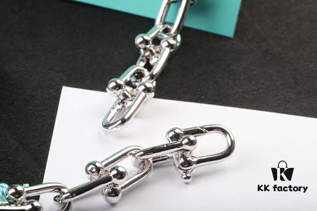 Smooth Bamboo Joint Bracelet - Tiffany-style Link Bracelet, Titanium Material with Vacuum Thick Electroplating in White Gold, Unisex Wear, HardWear Series Combining Elegance and Edginess