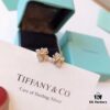 Tiffany & Co. Schlumberger Collection Cross Four-Diamond Stud Earrings, Minimalist and Versatile, Yellow Gold Tone, Premium S925 Sterling Silver Plated with 14K Gold, Dual-Tone Plating