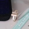 Tiffany & Co. 2019 New Arrival Two T Asymmetric Open Ring in White Mother-of-Pearl with 18K Rose Gold Plated S925 Sterling Silver