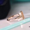 Tiffany & Co. 2019 New Arrival Two T Asymmetric Open Ring in White Mother-of-Pearl with 18K Rose Gold Plated S925 Sterling Silver