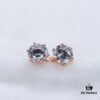 Moissanite Stud Earrings - Classic Six-Prong Design in Rose Gold
