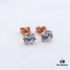 Moissanite Stud Earrings - Classic Six-Prong Design in Rose Gold