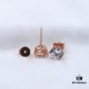 Moissanite Stud Earrings - Classic Six-Prong Design in Rose Gold
