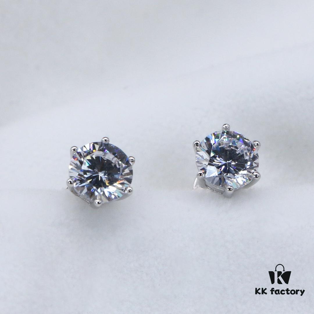 Classic Six-Prong Moissanite Stud Earrings