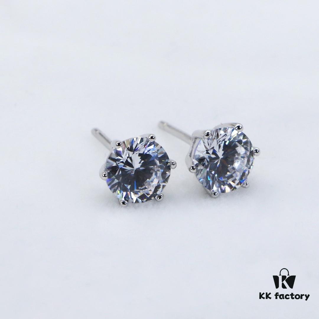 Classic Six-Prong Moissanite Stud Earrings