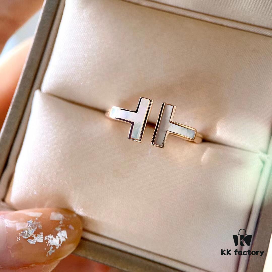 Tiffany Mother-of-Pearl Double T Ring