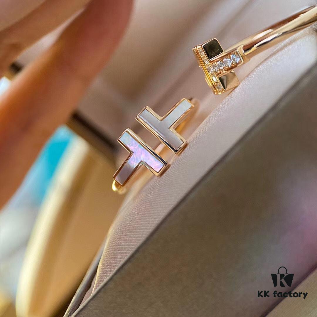 Tiffany Mother-of-Pearl Double T Ring