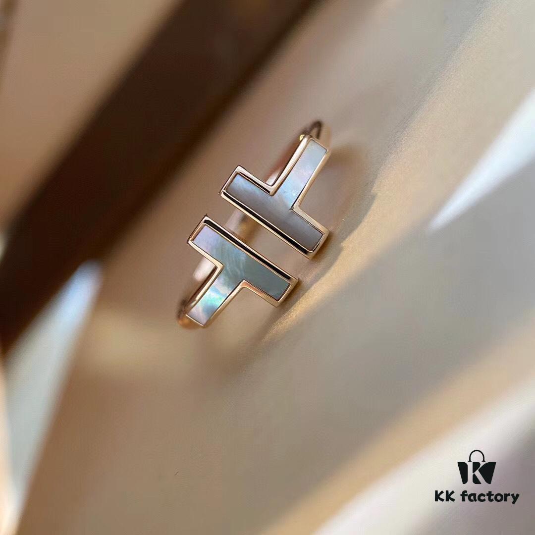 Tiffany Mother-of-Pearl Double T Ring