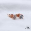 Moissanite Stud Earrings - Classic Six-Prong Design in Rose Gold