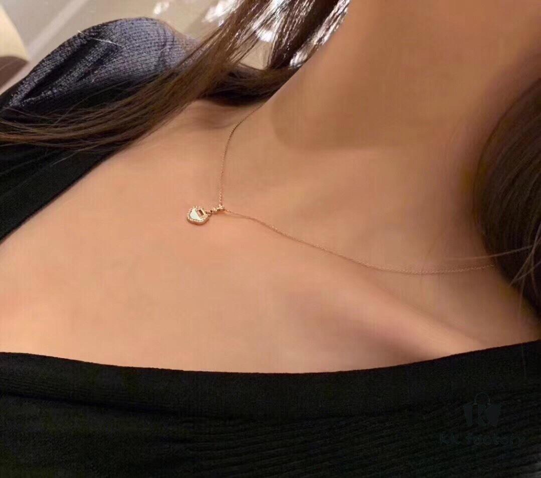 Qeelin Yu Yi Collection Ruyi Double Diamond Lock Necklace