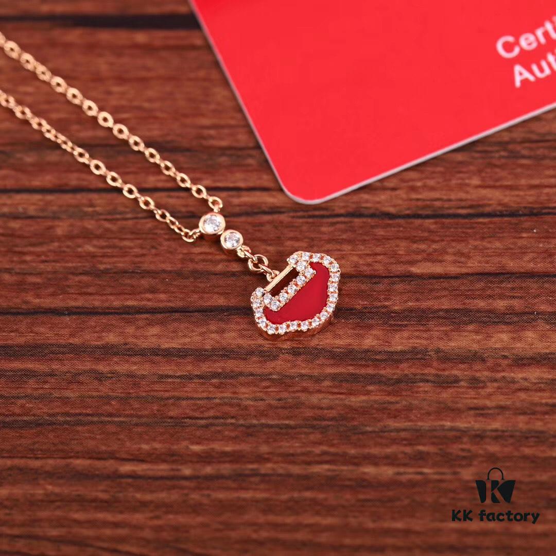 Qilin YU YI (Ruyi) Peace Lock Necklace - Exquisite 925 Silver Plated with Thick Rose Gold