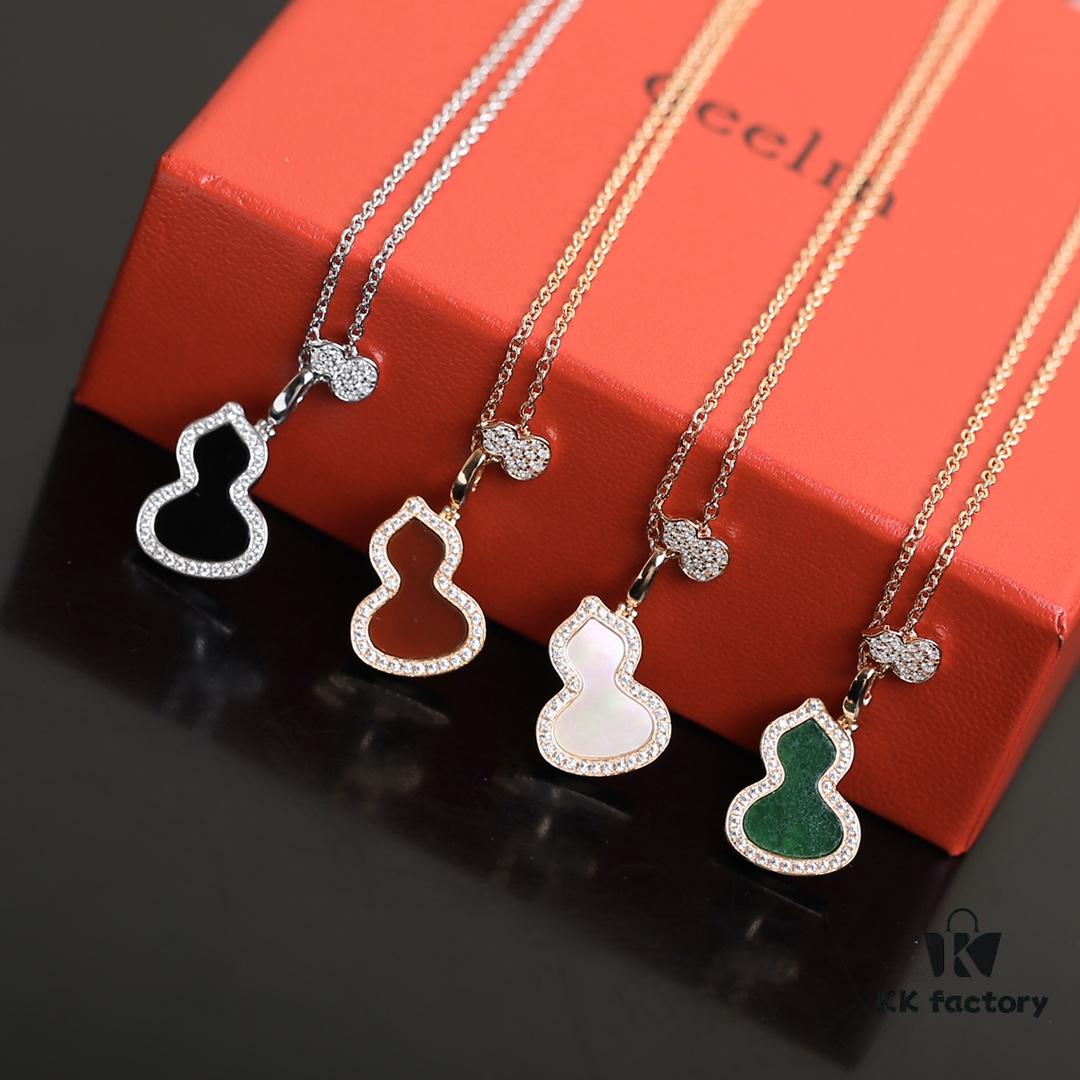 Qeelin Wulu Jade Double Gourd Necklace